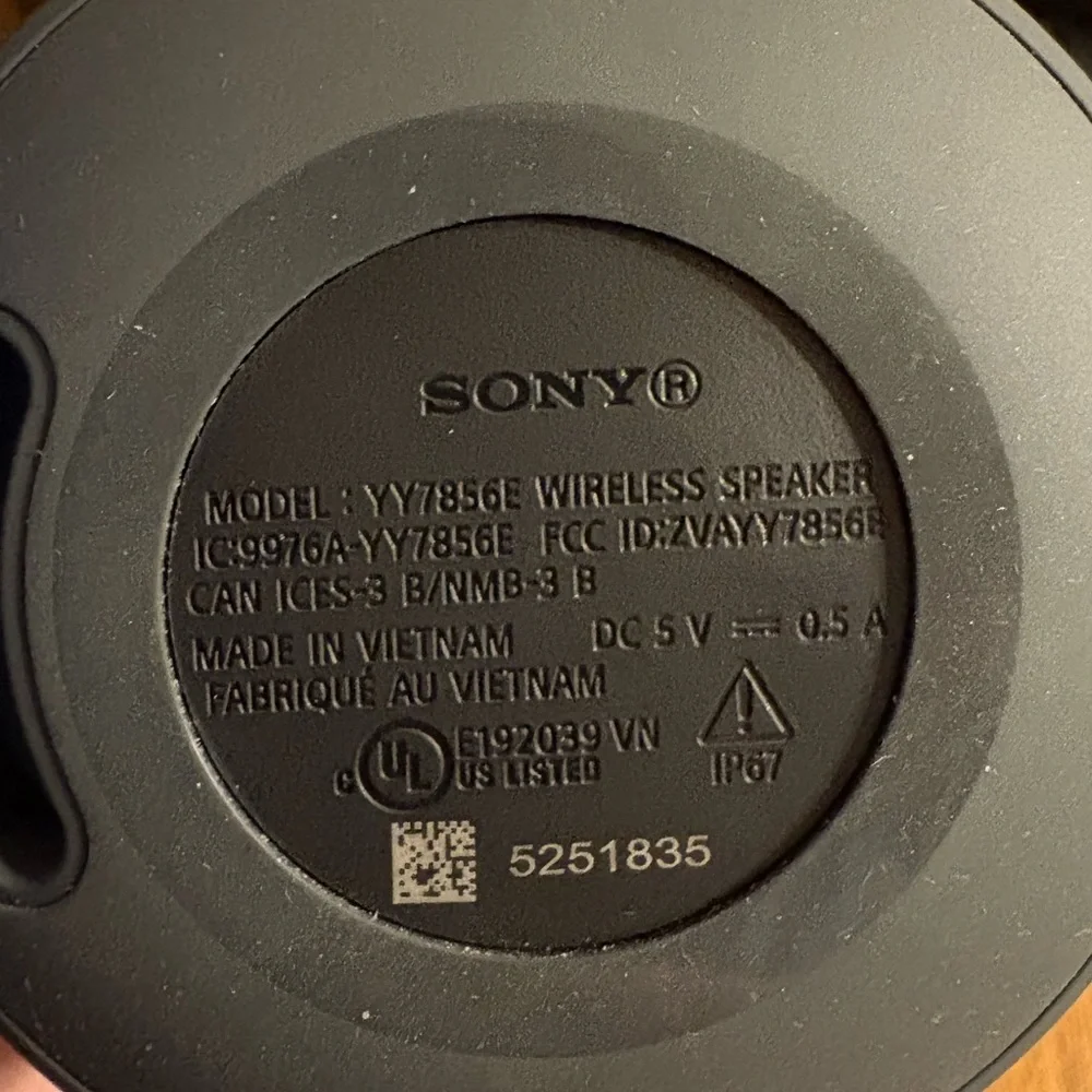 Sony Portable Bluetooth Speaker in Charcoal Gray with Strap - Picture 3 of 3